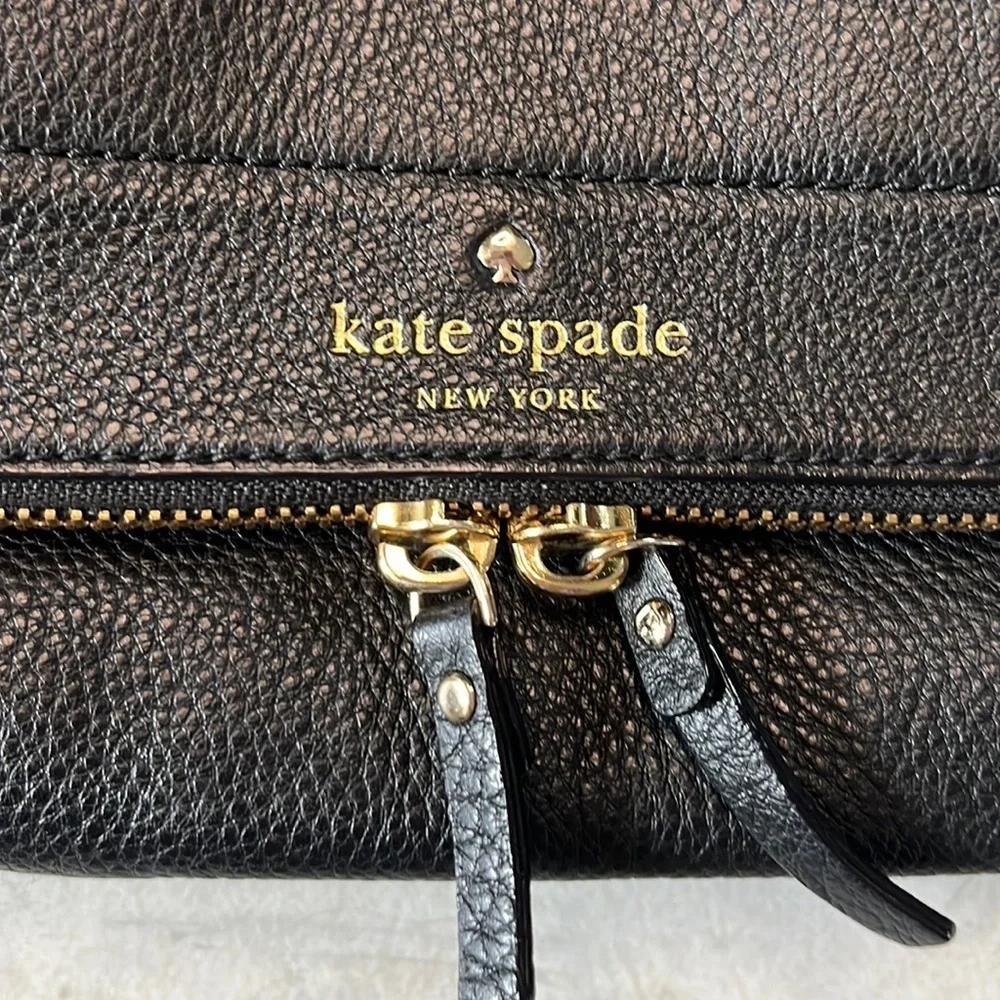 Kate spade   Marianna Mansfield Leather Bag Crossbody Black  9”w x 5.5” h x 1” d